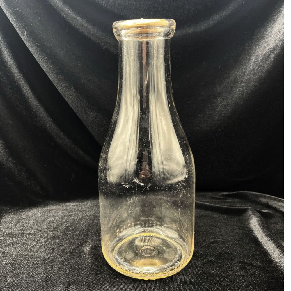 Vintage Glass Milk Bottle w/ Original Paper Lid Portola Dairy Country Farmhouse